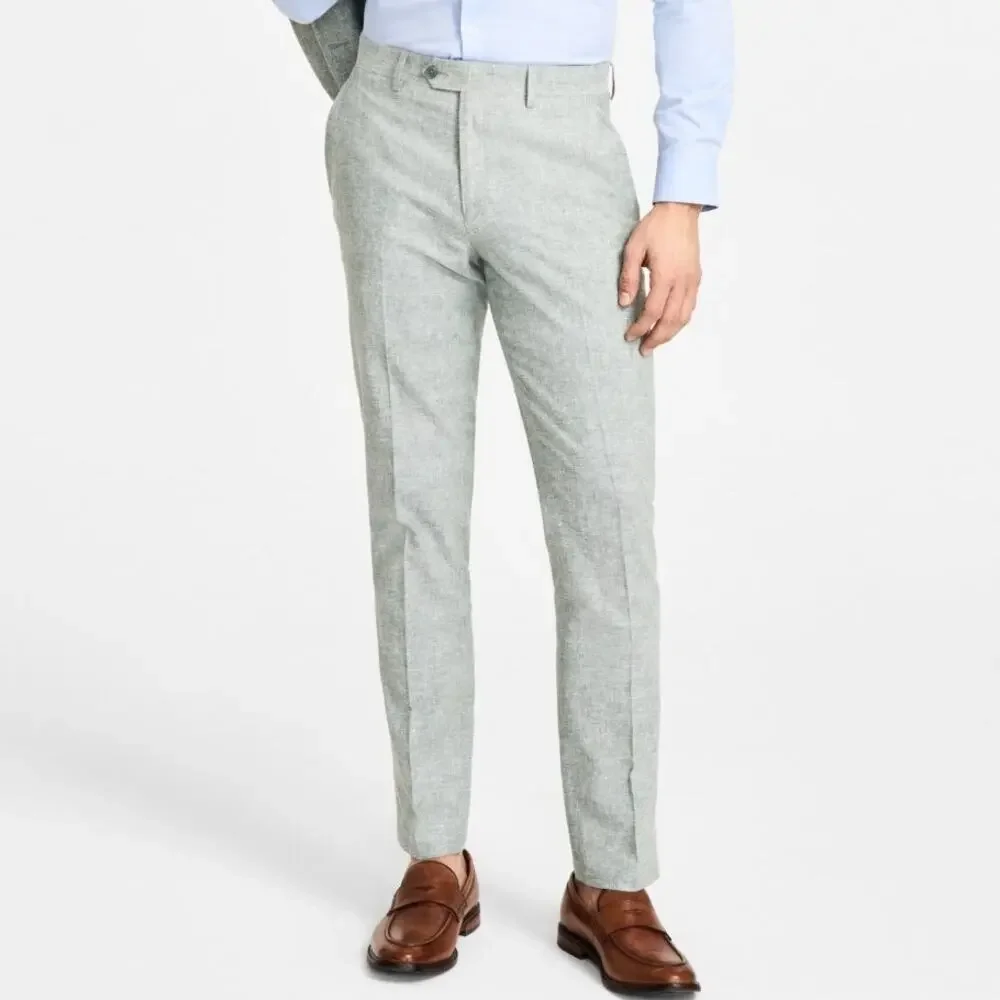 Bar III Men's Slim-Fit Linen blend Suit Pants, green, 32x34 $135